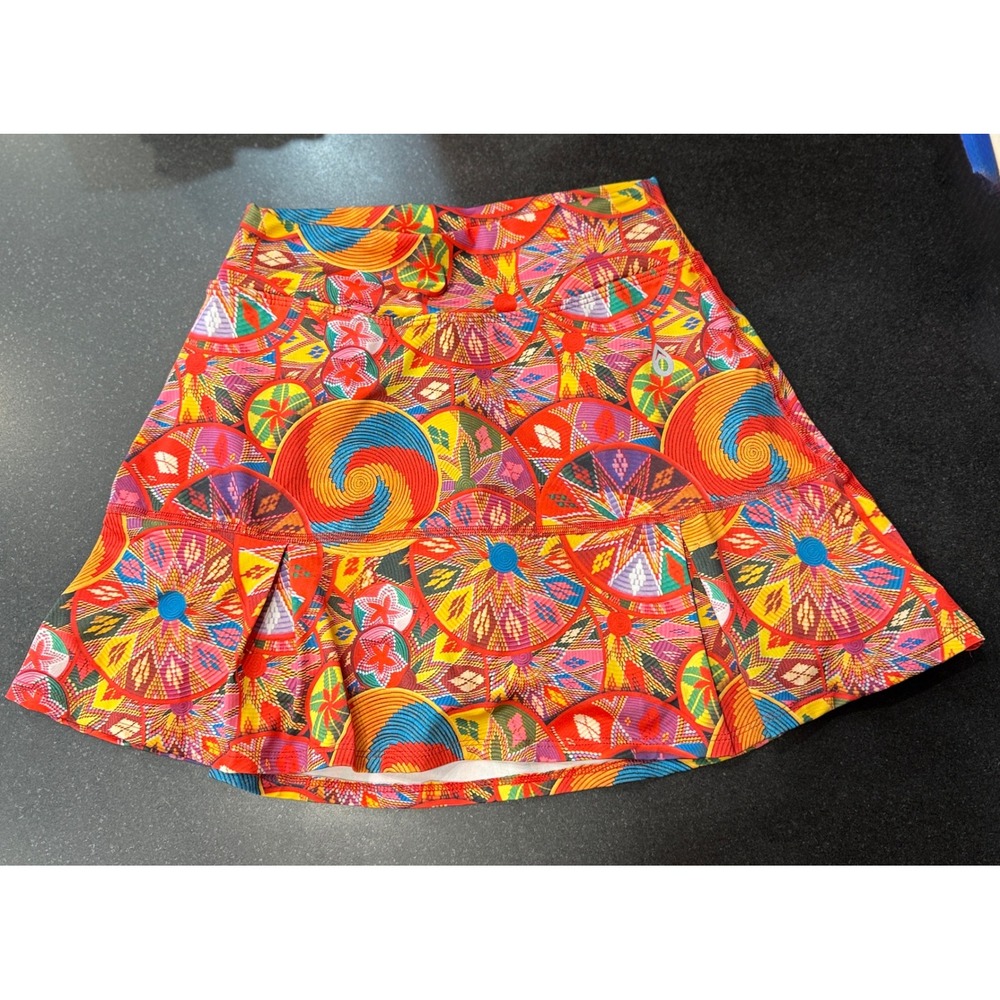 Dona Jo JoJo Skirt Size 1 Multi Color Mandala Print Skort Activewear Brazilian